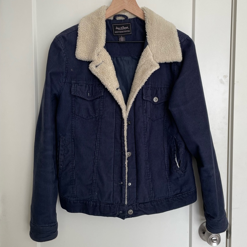 Corduroy jacket w/ Faux sheepskin